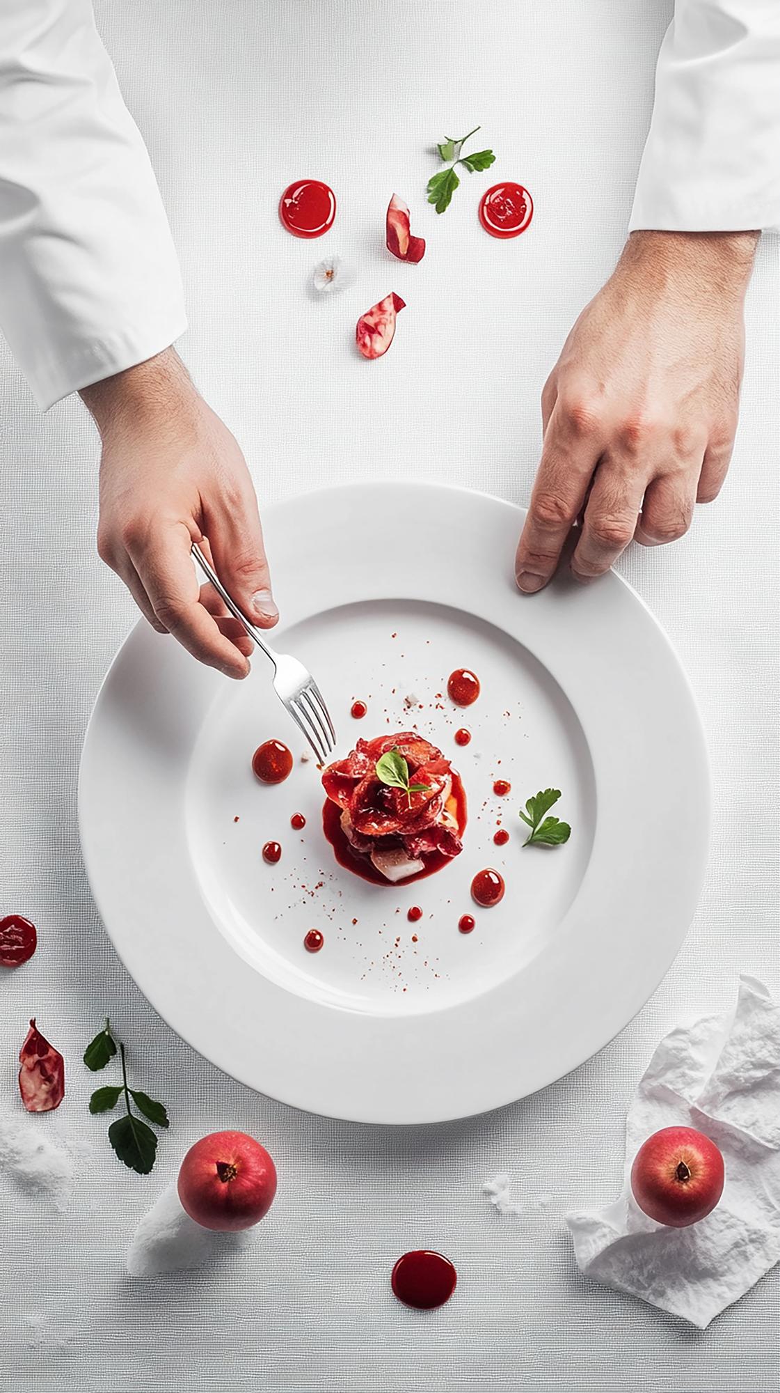 Chef preparing a customized dish in a workshop